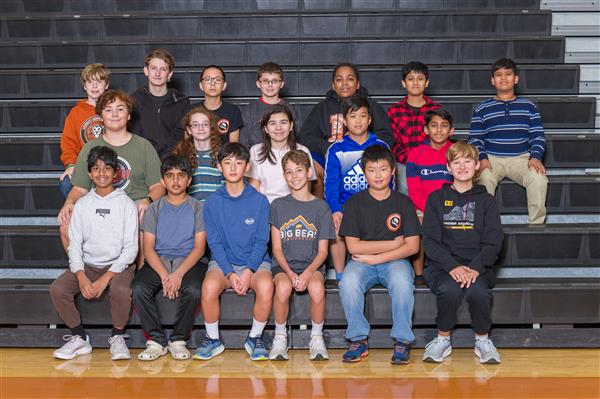 Students pose for a group photo.